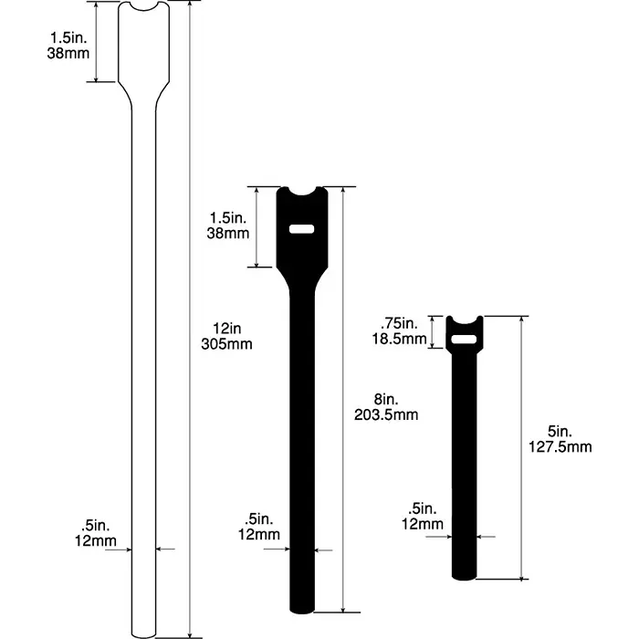 RS Pro Cable Tie Hook and Loop 203.5 mm x 12 mm Black Fabric (Pack of 25)