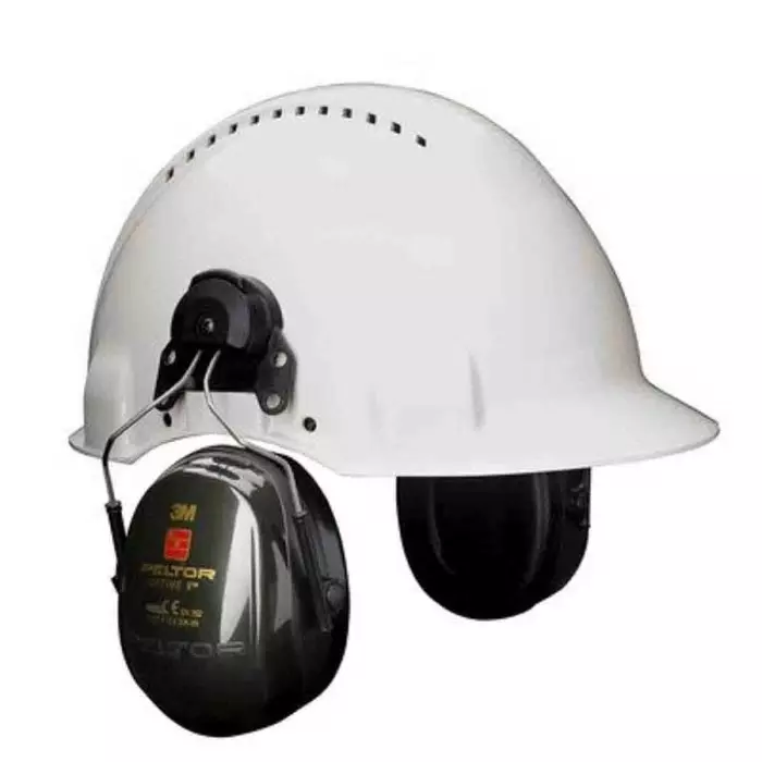 3M Optime II Ear Shells with Helmet Attachment 31dB Black White, H520P3H-410-GQ