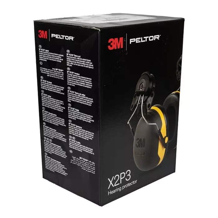 3M X2P3 Ear Shells with Helmet Attachment 30dB Black Yellow, X2P3E-GA