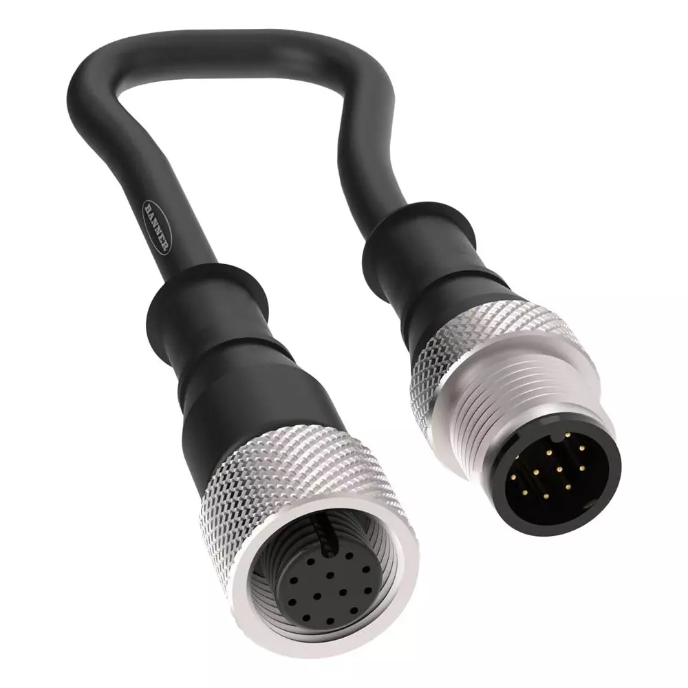 BANNER ENGINEERING Cable Assembly, 12P M12 RECPT-M12 PLUG, 30.81, BC-M12F12-M12M12-24-10.