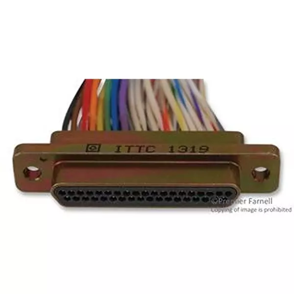 ITT CANNON Cable Assembly, Micro D Plug-Free End, 457.2 mm (18 Inch), MDM-37PH003B