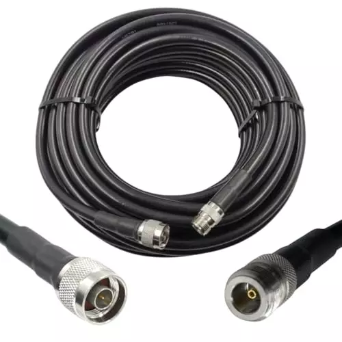 NBR Low Loss RF Coaxial Antenna Jumper Extension Cable RG58, N Male to N Female 50 Ohm 15 m Length