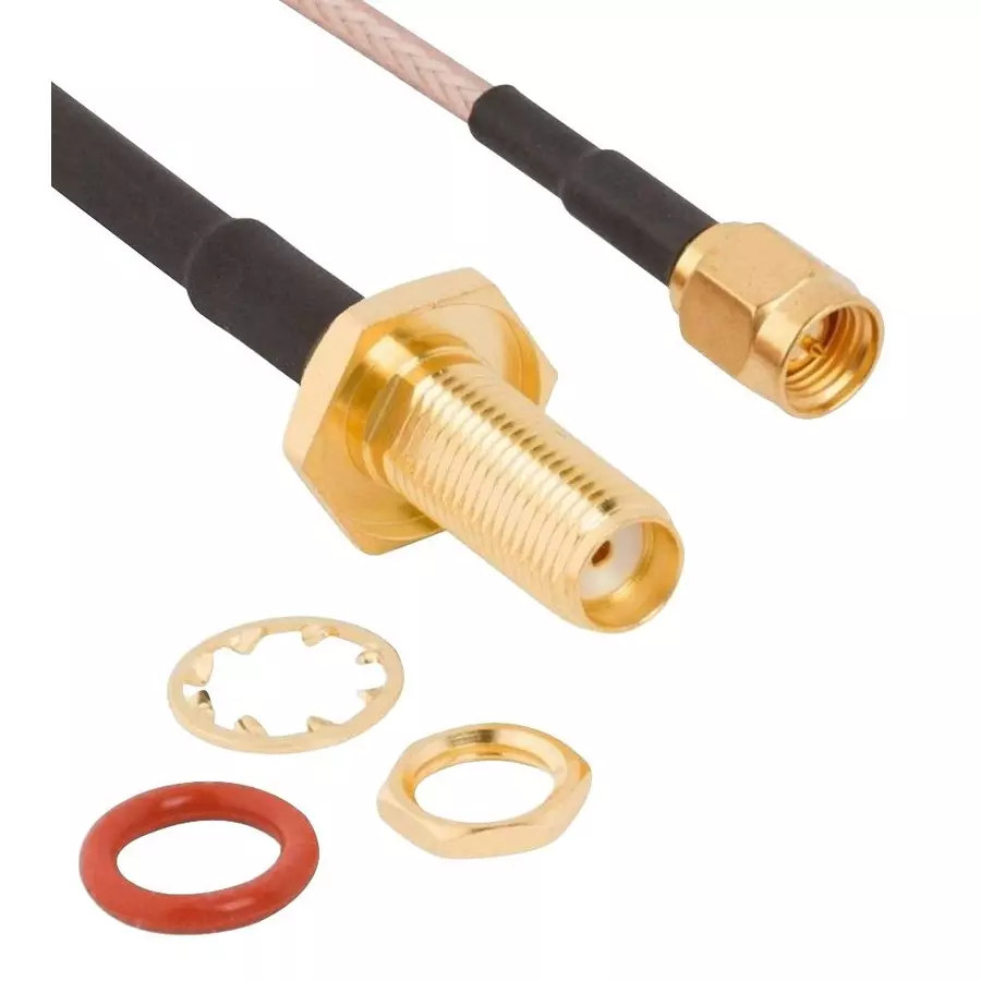 AMPHENOL RF RF Coaxial Cable Assemblies CABLE ASSY, SMA PLUG-SMA JACK, 6", 095-902-569-006
