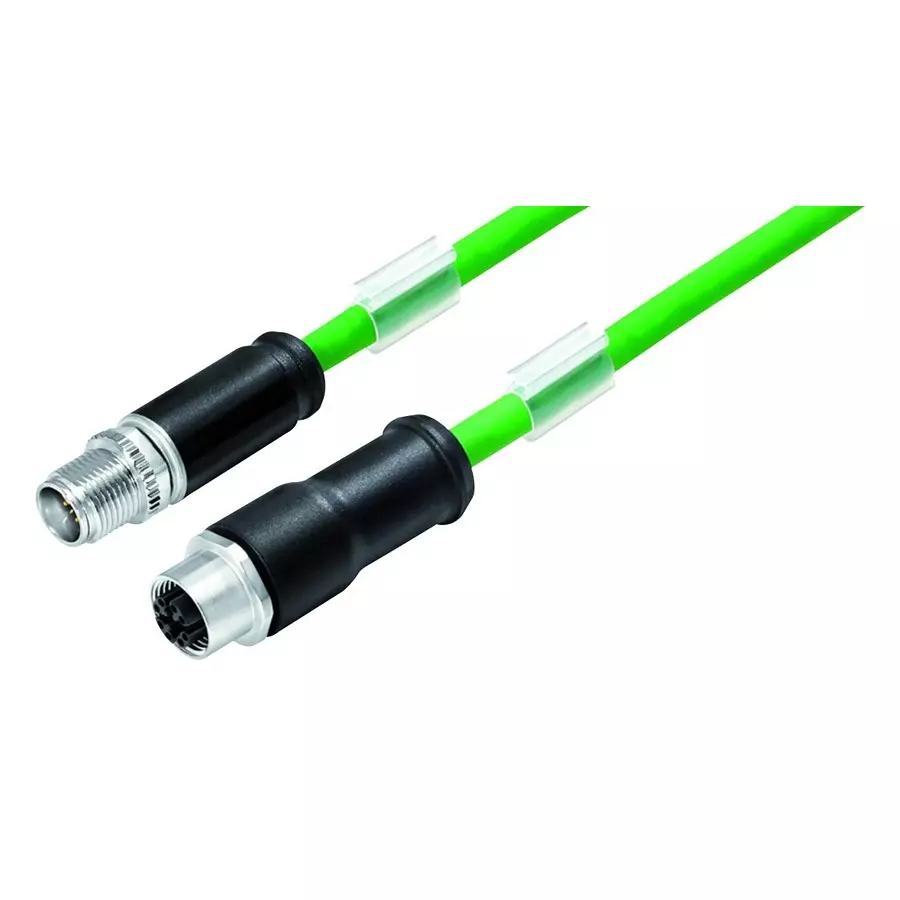 BINDER SENSOR CORD, 8P M12 PLUG-M12 RCPT, 10M, 79-9724-100-08