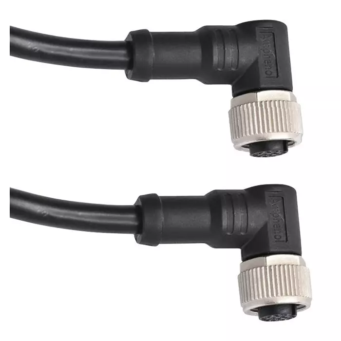 AMPHENOL LTW CABLE ASSY, 4P M12 R/A RCPT-RCPT, 3.3FT, M12A04FR-12AFR-SD001
