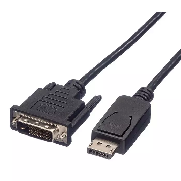 ROLINE AUDIO CABLE, DP-DVI/D PLUG, 1M, BLACK, 11.04.5613