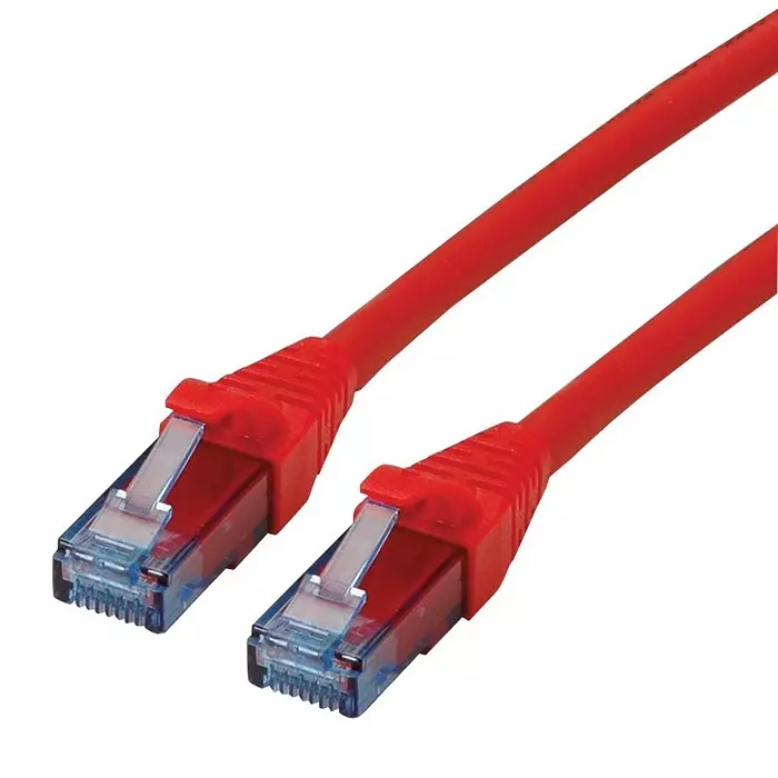 ROLINE PATCH CORD, RJ45 PLUG, CAT6A, 1M, RED, 21.15.2711