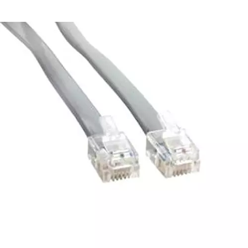 AMPHENOL CABLES ON DEMAND ETHERNET CABLE, RJ12 PLUG-PLUG, 2FT, GRY, MP-5FRJ12STWS-002.