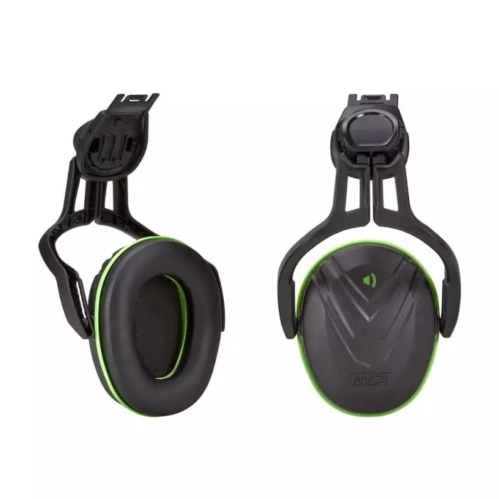 MSA Safety V-Gard Ear Shells with Helmet Attachment 28dB Black Green, 10190356