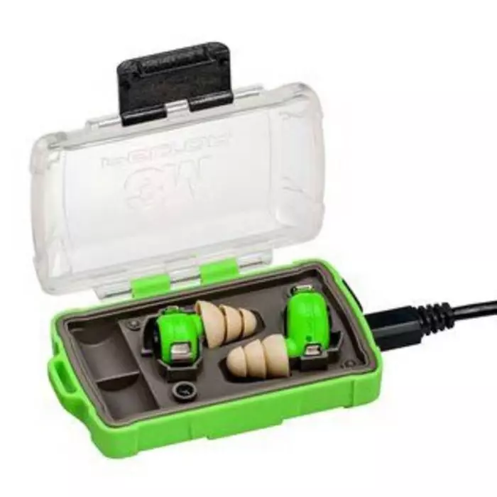 3M PELTOR Wireless Listen Only Electronic Ear Plugs with Ear Plug 32dB Green, EEP-100EU