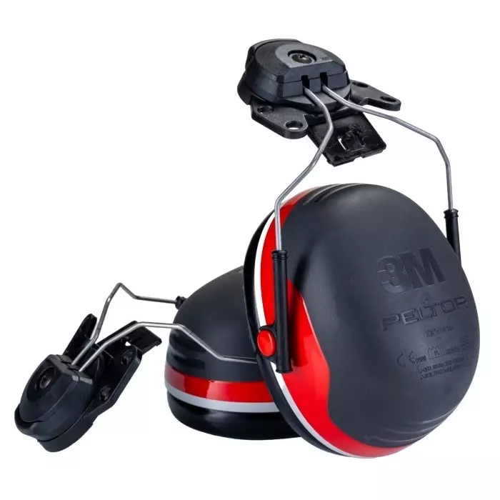 3M X3P3 Ear Shells with Helmet Attachment 32dB Black Red, X3P3E-RD