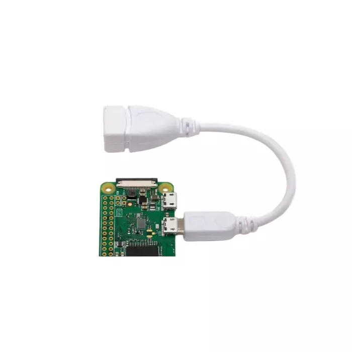 Raspberry Pi 8 cm Micro USB Male to USB A Female Cable in White, SC0006