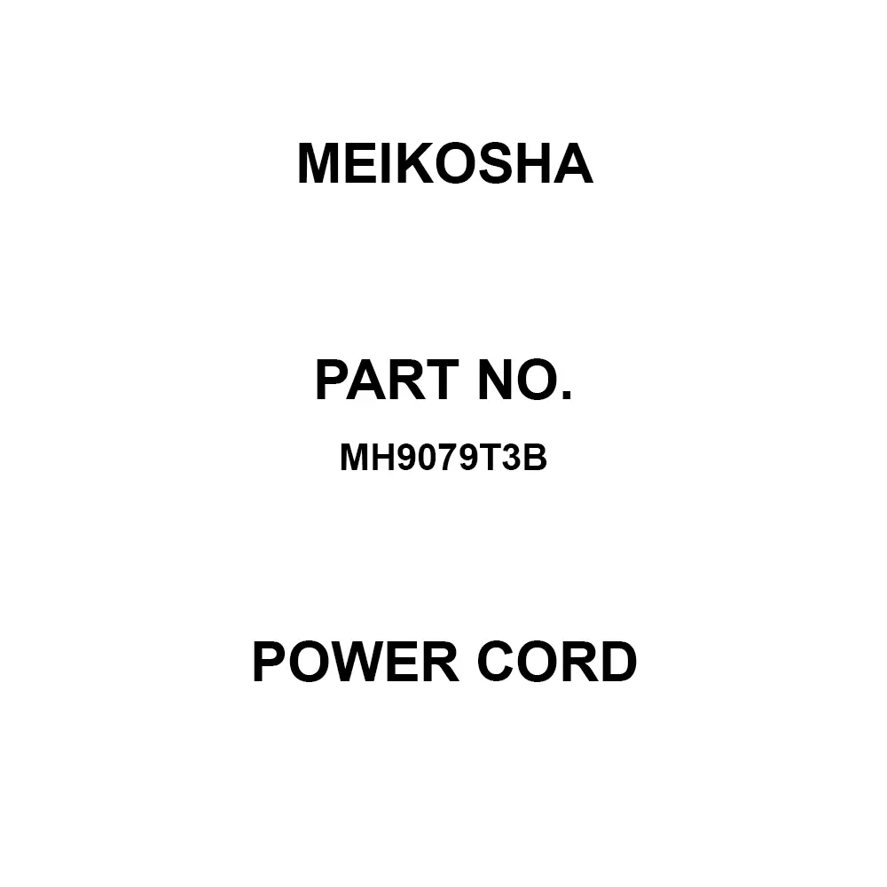 Meikosha Power Cord 250 V Rated Voltage 20 Amp Current, MH9079T3B