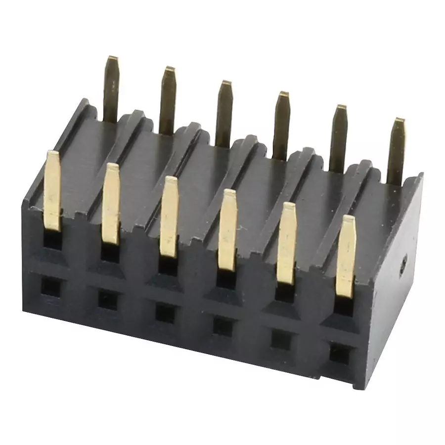 MULTICOMP PRO PCB Receptacles SOCKET, PCB, 2 ROW, R/A, 12WAY, 2214BR-12G