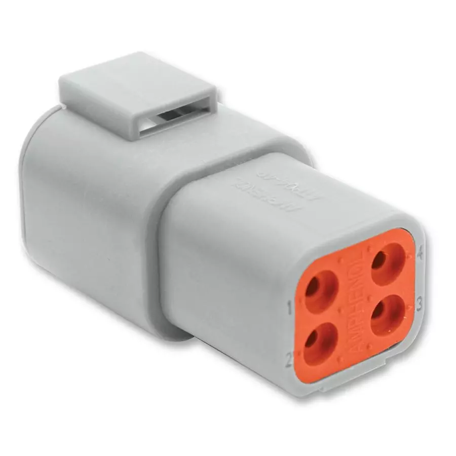 AMPHENOL SINE/TUCHEL CONNECTOR HOUSING, RCPT, 4 WAY, PLASTIC, ATP04-4P