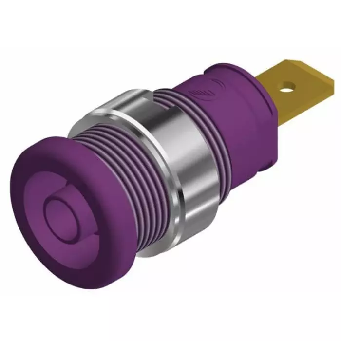 HIRSCHMANN TEST AND MEASUREMENT Banana Connector Violet male 4 mm Tab Termination 32A 1kV Gold Plating, 972356109 (Pack of 50)