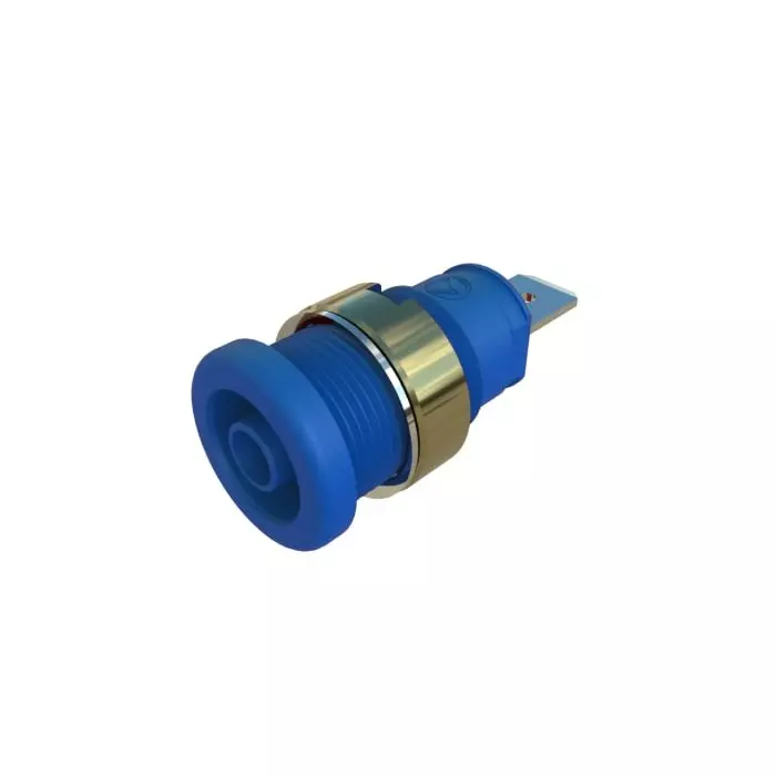 HIRSCHMANN TEST AND MEASUREMENT Banana Socket Blue Female 4 mm Connector Tab Termination 32A Nickel Plating, 972356202 (Pack of 50)