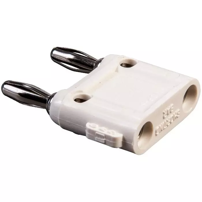 POMONA Banana Plug, Dbl, Shorting Bar, 15A, Wht, Mdp-S-9