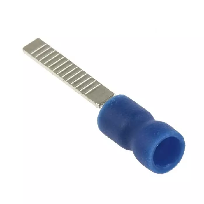 RS PRO Crimp Blade Terminal Insulated 18 mm Blade Length 1.5 mm² to 2.5 mm² Blue, 1787252