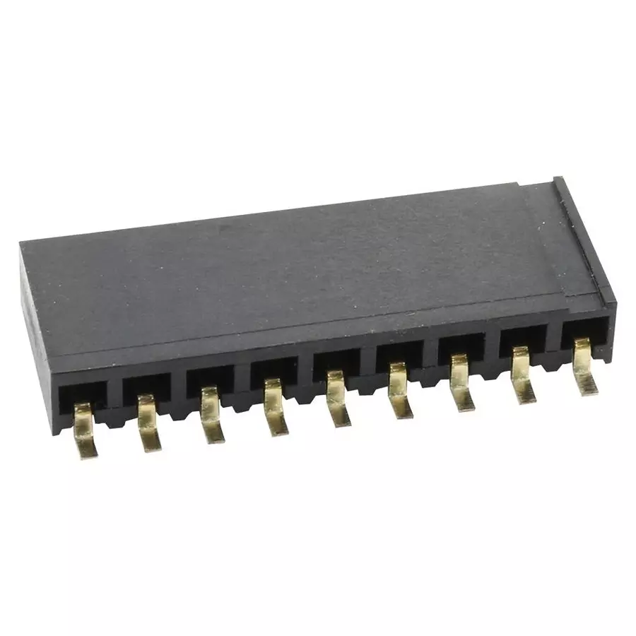 MULTICOMP PRO PCB Receptacles CONN, RCPT, 9POS, R/A, 1ROW, 2.54MM, 2212BR-09G-SM-TR