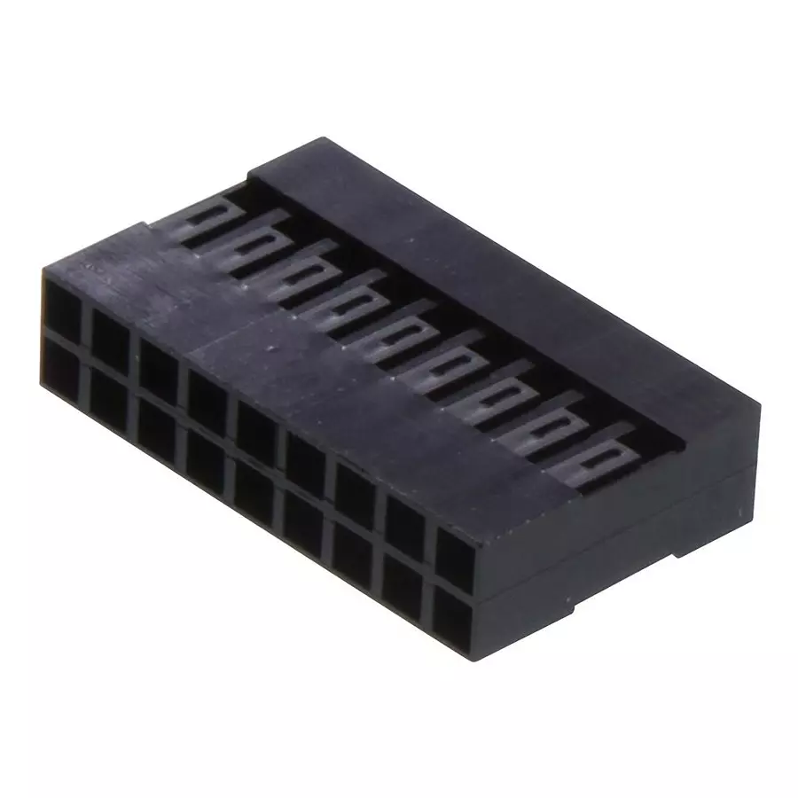 AMPHENOL COMMUNICATIONS SOLUTIONS CONNECTOR HOUSING, RCPT, 18POS, 2.54MM, 65043-028LF