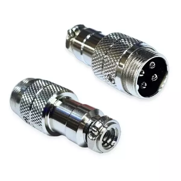 SETMI INDIA GX16 Aviation Connector Male 16 mm Circular 5-15 A with Solder Type 4-Pin