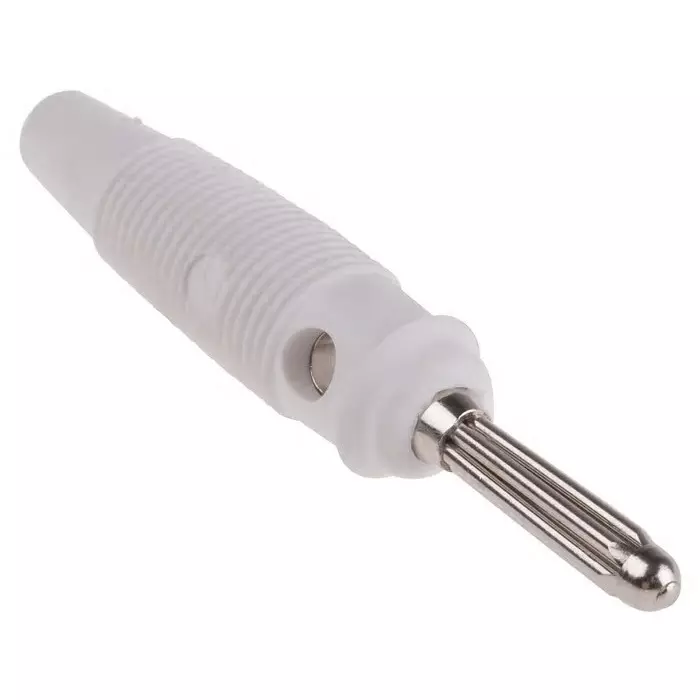 HIRSCHMANN TEST AND MEASUREMENT Banana Plug White male 4 mm Connector Solder Termination 30A 30 V AC 60V DC Nickel, 930727107 (Pack of 500)