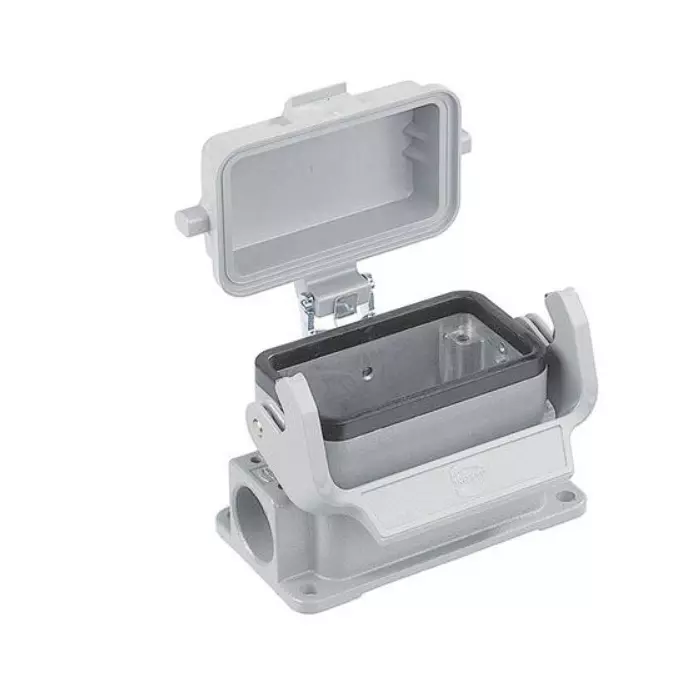 Harting Han Connector Housing Side Entry Single locking lever 2x Pg 16 Thread and 10 B Size