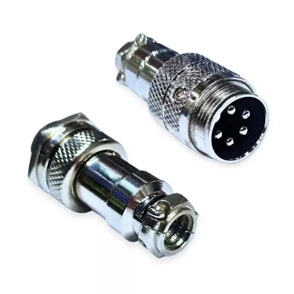 SETMI INDIA GX16 Aviation Connector Male 16 mm Circular 5-15 A with Solder Type 5-Pin