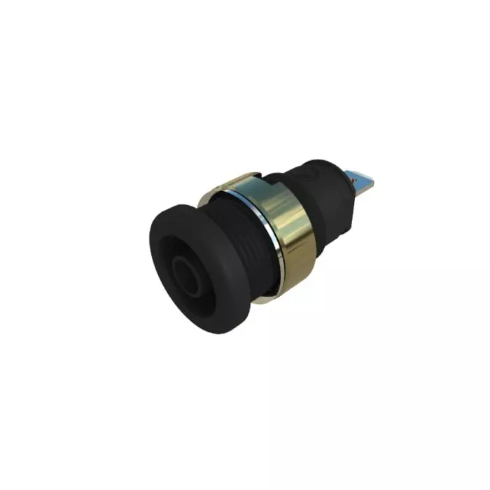 HIRSCHMANN TEST AND MEASUREMENT Banana Socket Black Female 4 mm Connector Tab Termination 32A Nickel Plating, 972356200