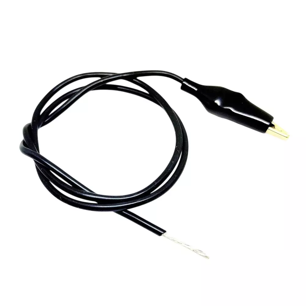 Invento Mini Crocodile Alligator Clip with 20 AWG 500 mm Length 0.5 sq.mm Silicone Wire Black, ISC 3015-7 (Pack of 20 Pcs)