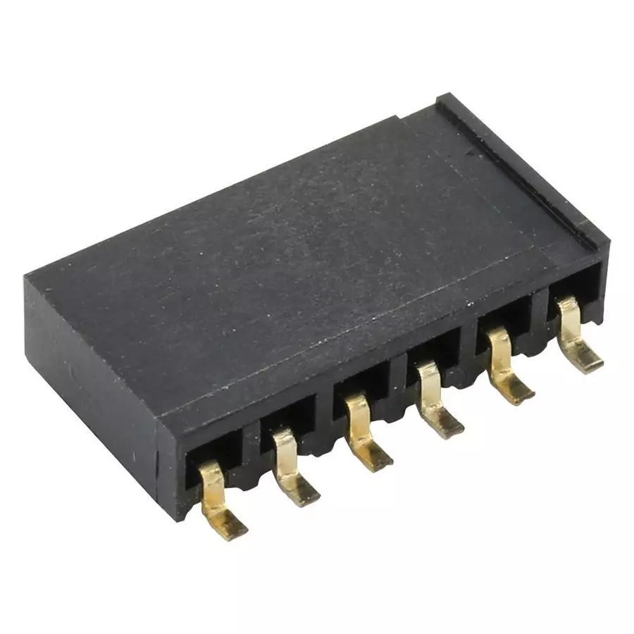 MULTICOMP PRO PCB Receptacles CONN, RCPT, 6POS, R/A, 1ROW, 2.54MM, 2212BR-06G-SM-TR (Pack of 5)