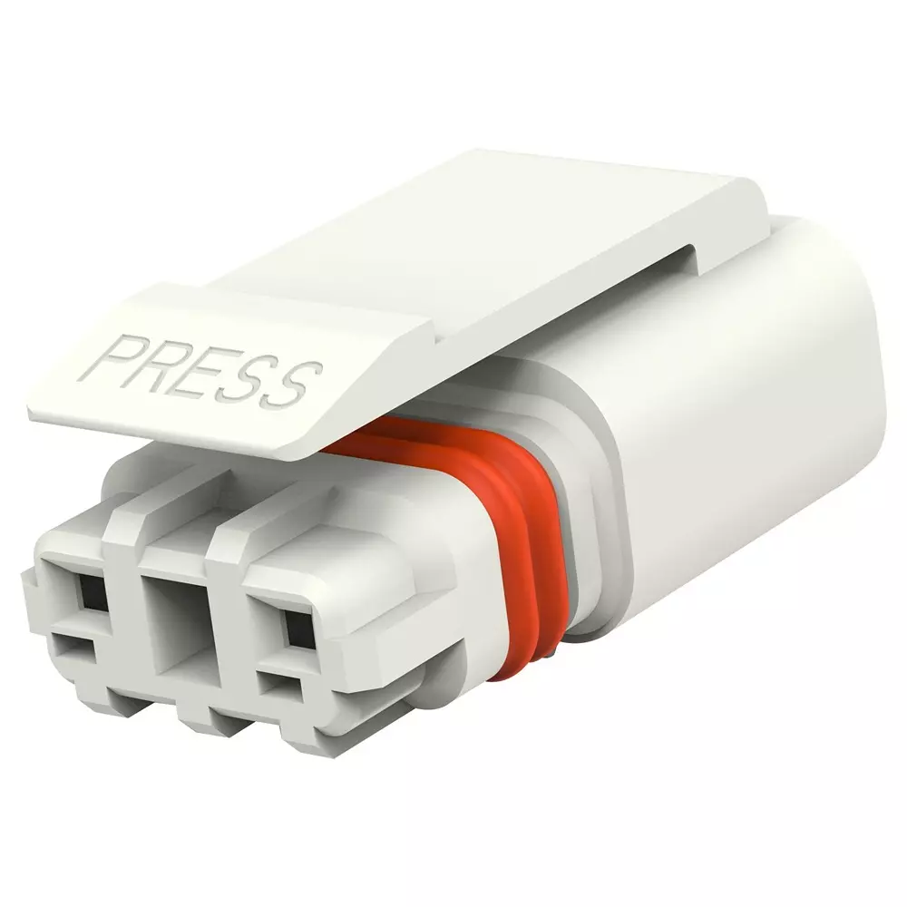 TE CONNECTIVITY Plug Housing, 2Pos, Thermoplastic, White, 1-2834074-2