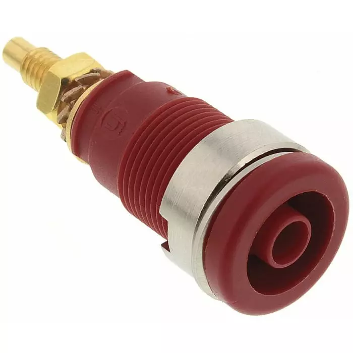 HIRSCHMANN TEST AND MEASUREMENT Banana Socket Red Female 4 mm Connector Solder Termination 32A Gold Plating, 972354101 (Pack of 500)