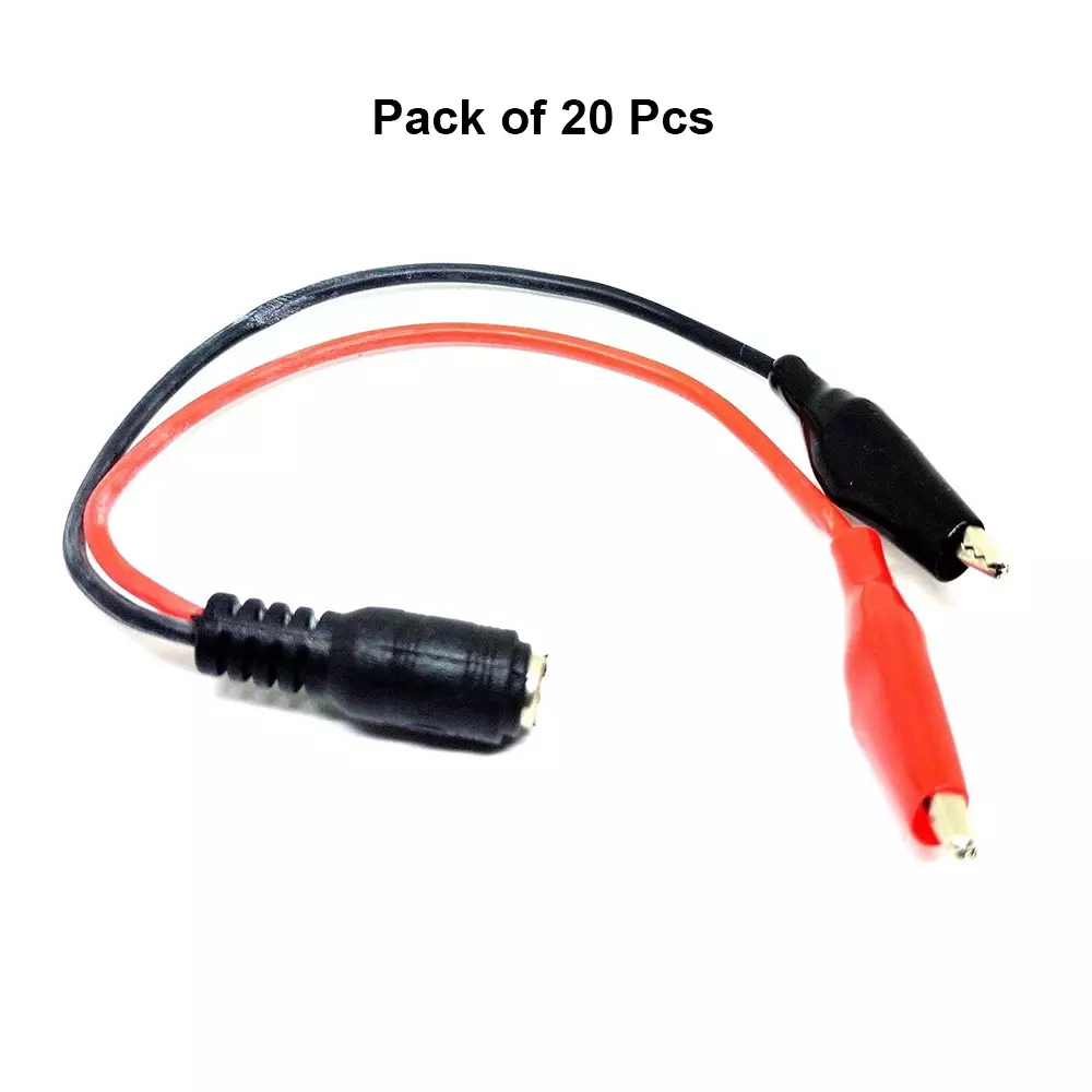 invento-female-dc-jack-plug-55x21-mm-with-crocodile-alligator-clip-20-awg-150-mm-length-silicone-wire-red-black-isc-3012-7-pack-of-20-pcs