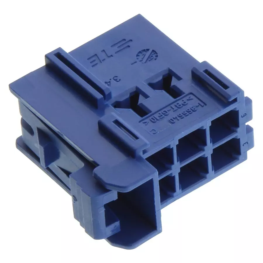 AMP - TE CONNECTIVITY RECEPTACLE HOUSING, 6POS, PBT GF, BLUE, 1-965640-1 (Pack 10)
