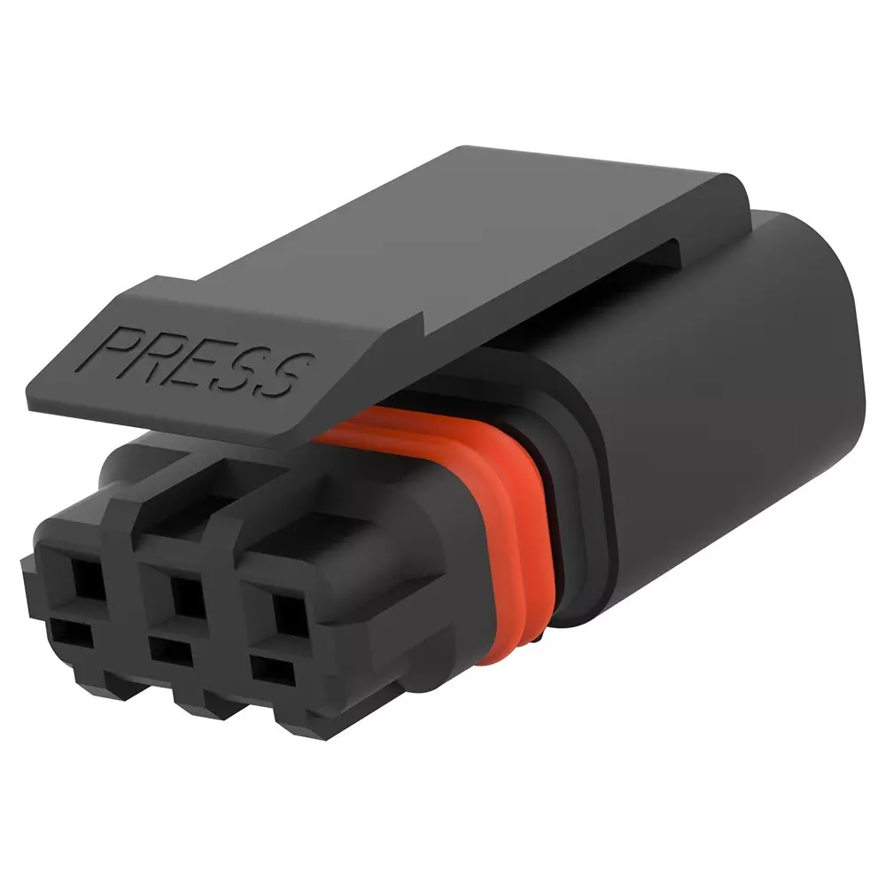 TE CONNECTIVITY Plug Housing, 3Pos, Thermoplastic, Black, 2-2834074-3