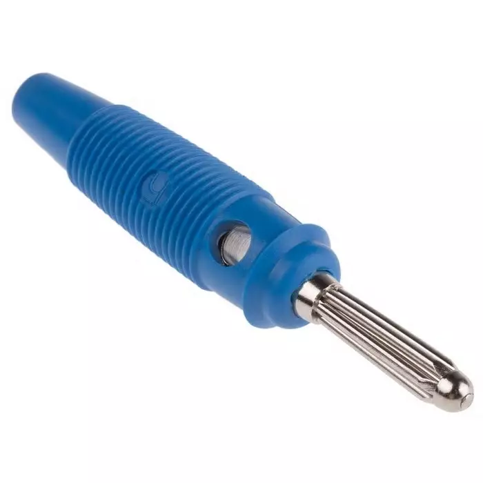 HIRSCHMANN TEST AND MEASUREMENT Banana Plug Blue male 4 mm Connector Solder Termination 30A 30 V AC 60V DC Nickel, 930727102 (Pack of 500)