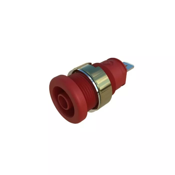 HIRSCHMANN TEST AND MEASUREMENT Banana Socket Red Female 4 mm Connector Tab Termination 32A Nickel Plating, 972356201