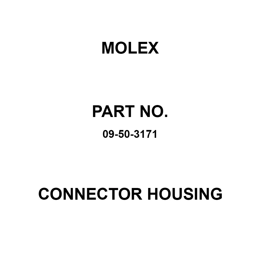 Molex Connector Housing 3.96 mm Pitch Spacing 17 Ways, 09-50-3171 (Pack of 10)