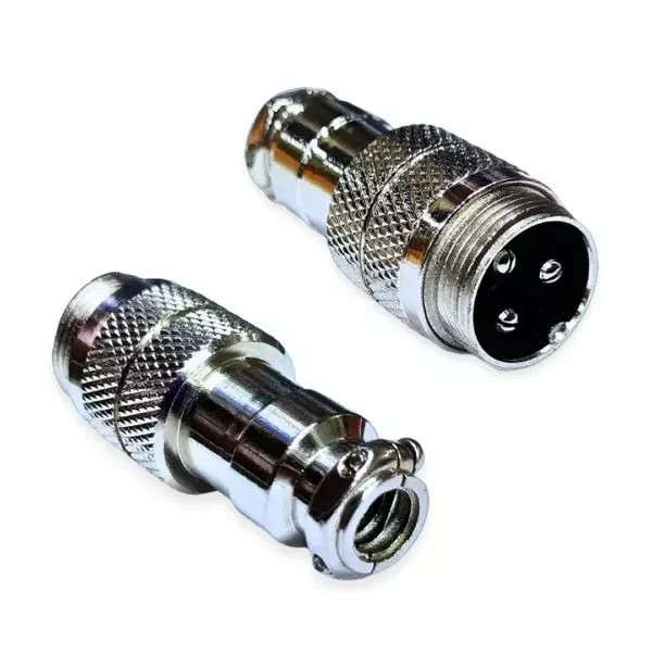 SETMI INDIA GX16 Aviation Connector Male 16 mm Circular 5-15 A with Solder Type 3-Pin