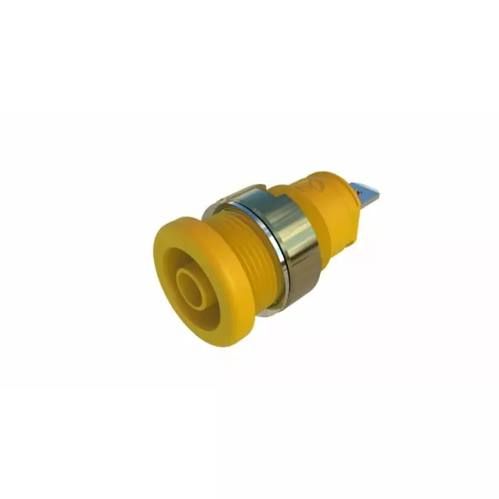 HIRSCHMANN TEST AND MEASUREMENT Banana Socket Yellow Female 4 mm Connector Tab Termination 32A Nickel Plating, 972356203