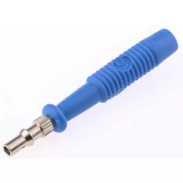 HIRSCHMANN TEST AND MEASUREMENT Banana Plug Blue male 2 mm Connector Solder Termination 6A 60V DC Nickel Plating, 973509102 (Pack of 100)
