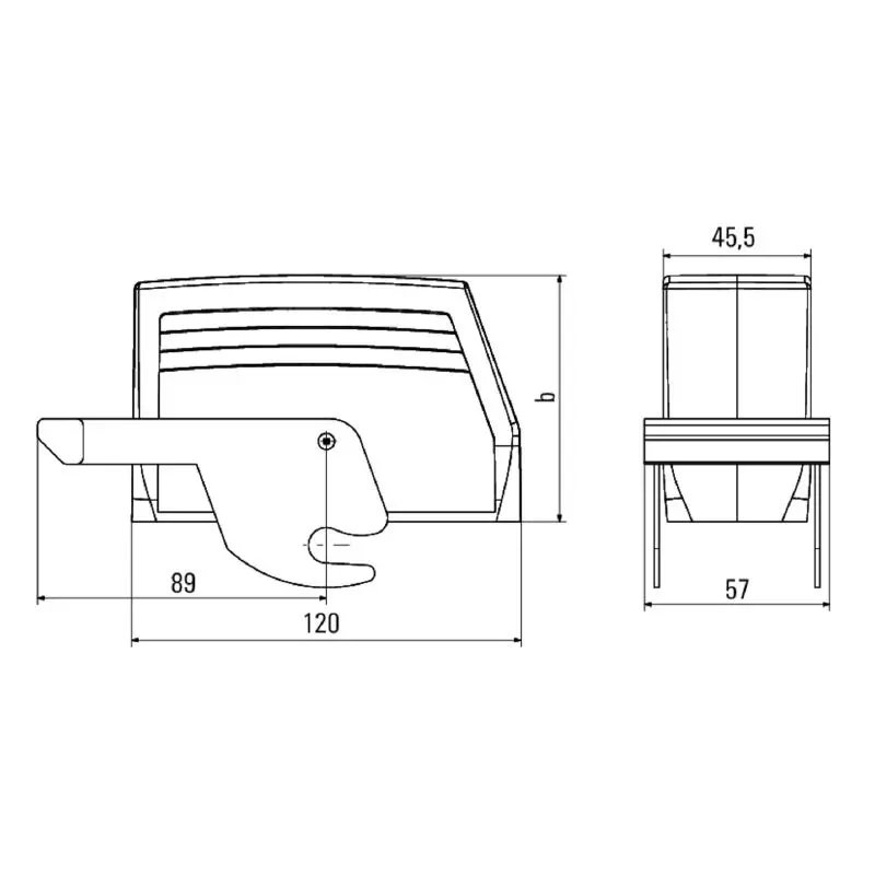 Weidmuller HDC Enclosure Cable Entry From Side, Plugged In Condition, Installation Size 8 and IP65 Rating, HDC 64D TSZO 1PG29G