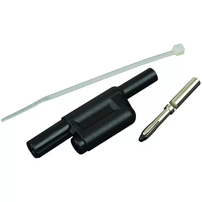 POMONA Banana Plug, Multi-Stacking, 20A, Black, 6721-0