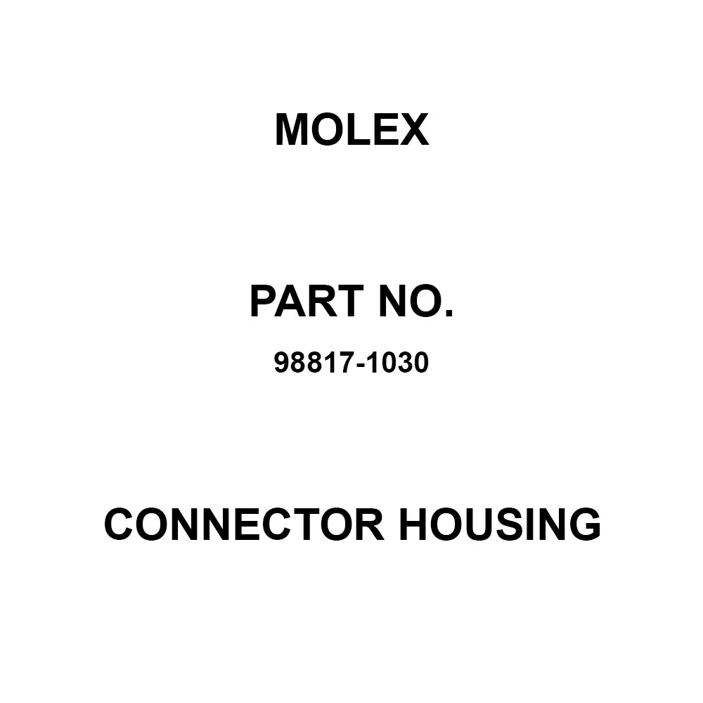 Molex Connector Housing 3.33 mm Pitch Spacing 3 Ways, 98817-1030 (Pack of 10)