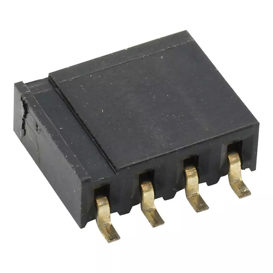 MULTICOMP PRO PCB Receptacles CONN, RCPT, 4POS, R/A, 1ROW, 2.54MM, 2212BR-04G-SM-TR (Pack of 5)