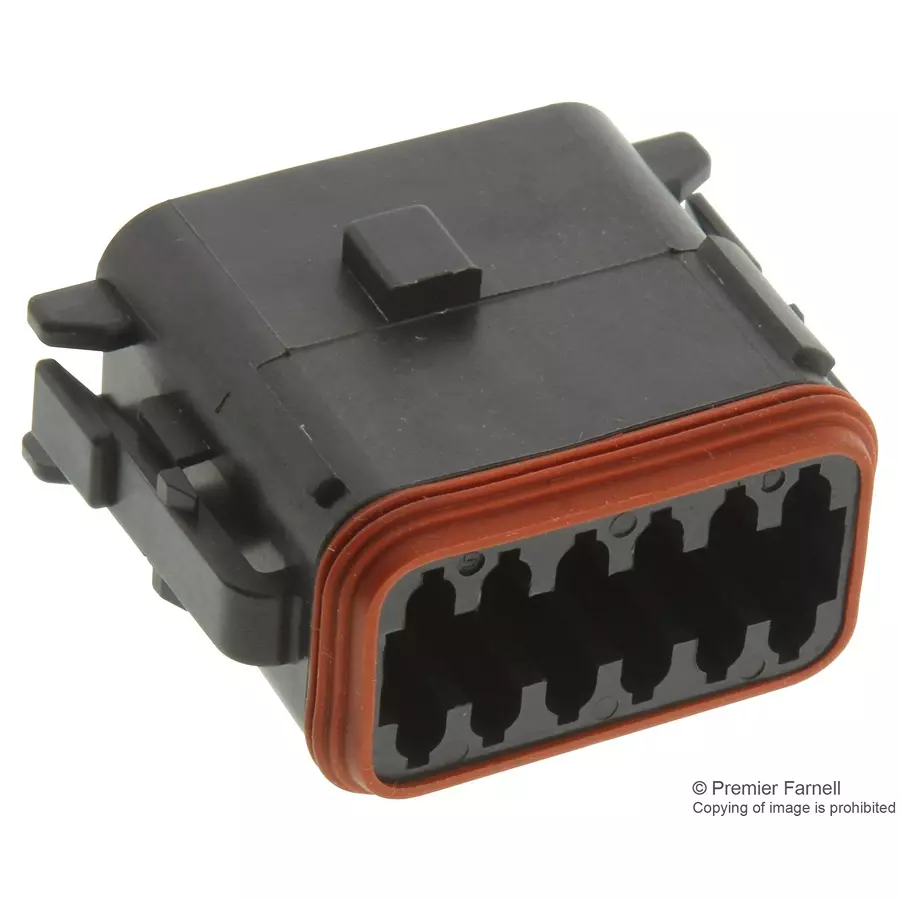 DEUTSCH - TE CONNECTIVITY HOUSING, PLUG, DUAL ROW, 12 WAY, PLASTIC, DT0612SA-CE10