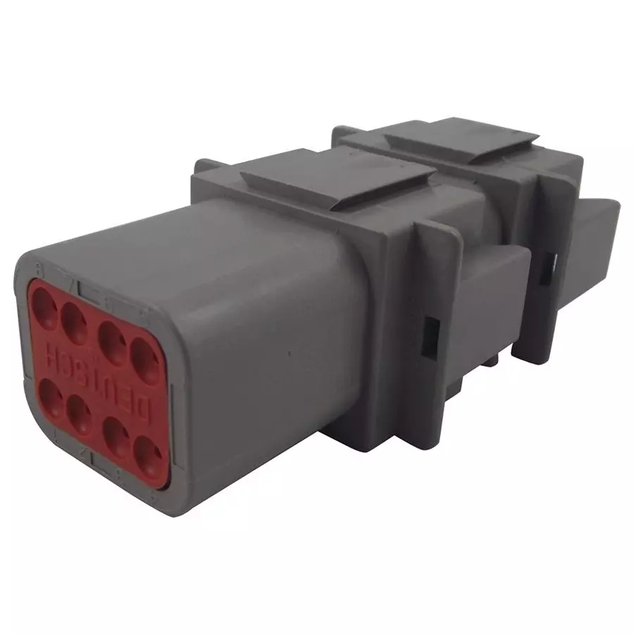 DEUTSCH - TE CONNECTIVITY RECEPTACLE HOUSING, 8POS, PA GF, GREY, DT04-08PA
