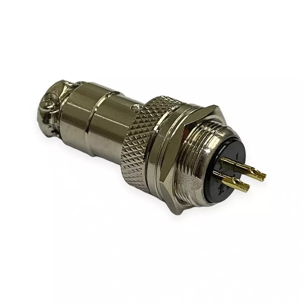 SETMI INDIA GX16 Reverse Polarity Aviation Connector 2-Pin 16 mm 10 A 250 V with Threaded Lock